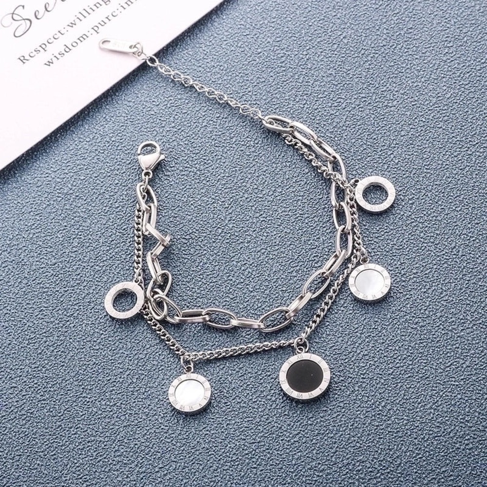 •The Modern Minimalist• Double Layer Titanium Steel Mixed Metals Bracelet